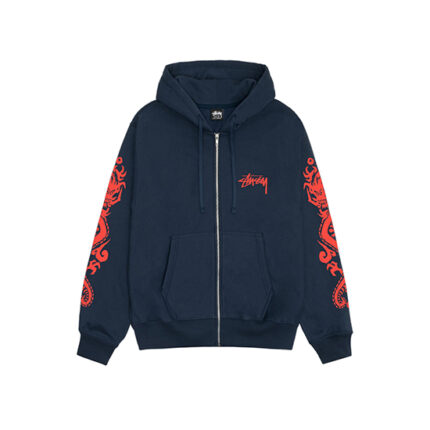 Stussy Dragons Zip Navy Hoodie