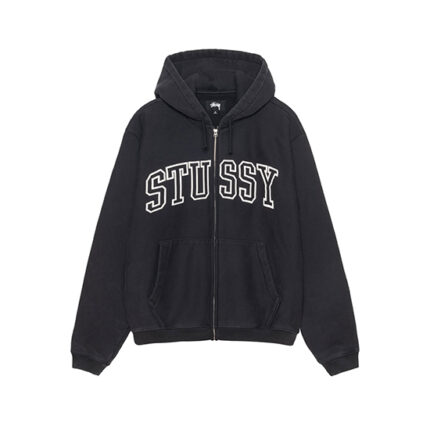 Stussy Outline Zip Hoodie Black
