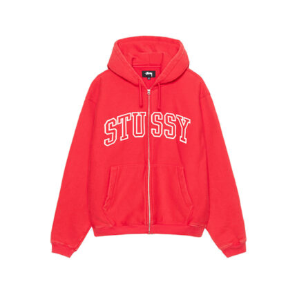 Stussy Outline Zip Hoodie Red